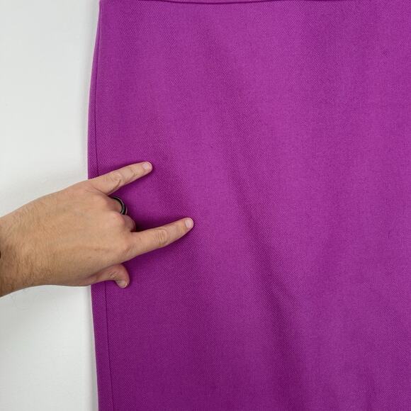 STAINS J. Crew Women’s Size 4 Fuchsia No. 2 Pencil Skirt 100% Wool Career Office - Picture 3 of 12
